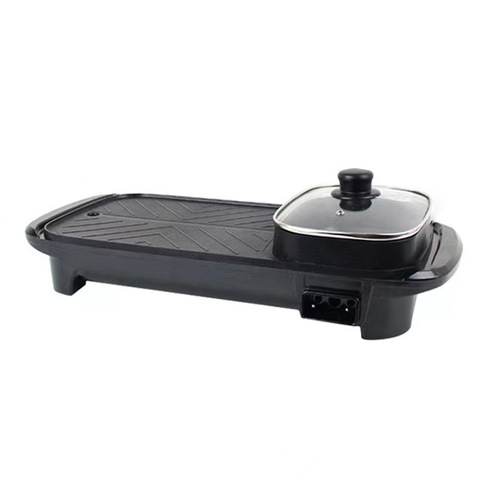 Korean Dual-Broil Grill Combo Electric Hot Pot Household Multifunctional Smokeless Non-Stick Electric Griddle BBQ Machine Wholesale