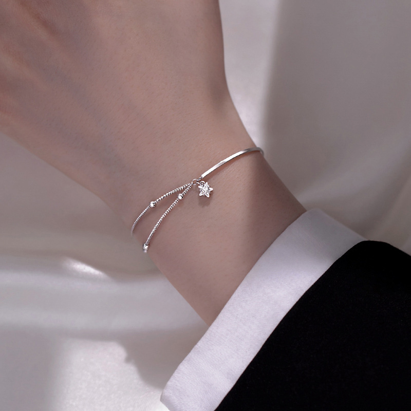 Star Half Bracelet Half Bracelet for Girls, High-End Niche, Simple, Xiaohongshu Internet Celebrity Ins Double-Layer Bracelet