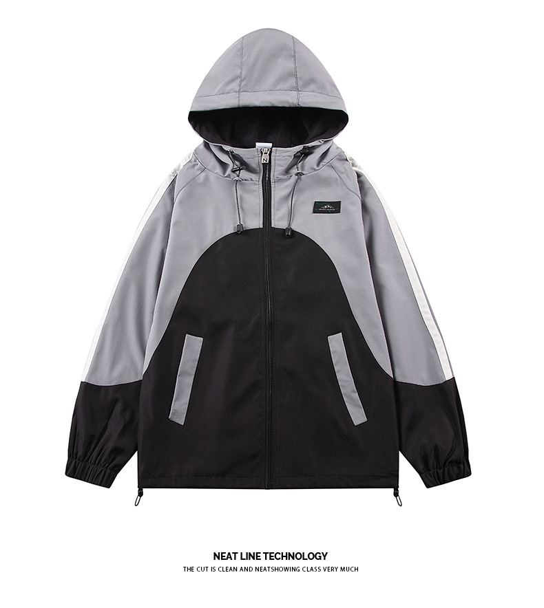 Giacca uomo outdoor stile montagna a contrasto con cappuccio_voghion.com