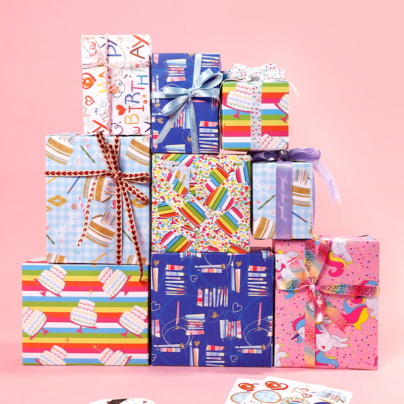 Nuevo producto transfronterizo Papel de embalaje de regalo del día del niño Papel de embalaje de regalo de feliz cumpleaños Papel de embalaje de juguete lindo de dibujos animados