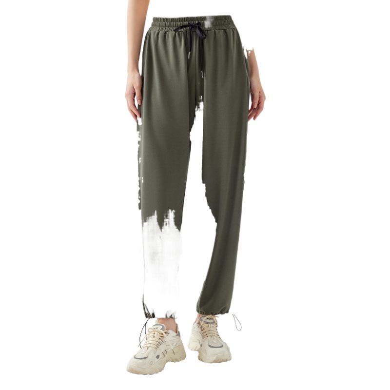 2024 Otoño e Invierno Nuevos pantalones de yoga de talla grande Pantalones de fitness de bolsillo europeos y americanos para mujer con cordón de cintura alta para adelgazar pantalones largos al por mayor