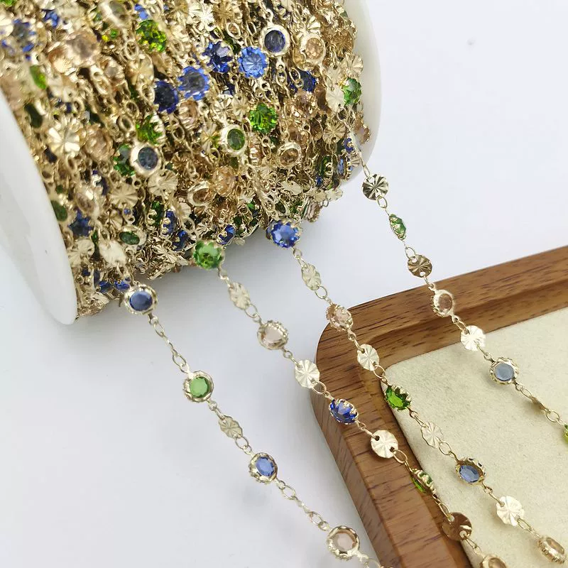 Flashing copper chain handmade, accessory, accessories, 6mm, wholesale