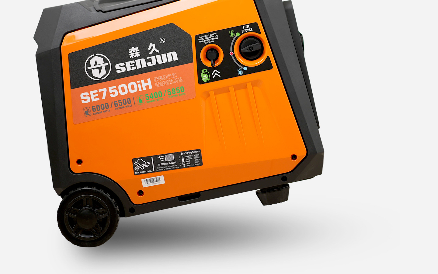 Senjiu dual-fuel oil-gas dual-use gasoline/LPG liquefied gas 220V generator, silent, variable frequency, portable, outdoor use