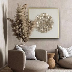 フランス風貝母装飾画レトロ貝殻三連画玄関掛け画客間軽豪華大気芸術ソフト壁画