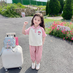 女小童美樂蒂運動套裝夏季女寶寶休閒短袖夏裝小女孩薄款兩件套潮