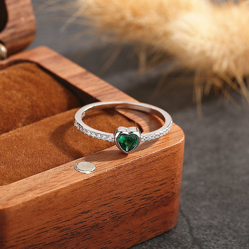 Bijoux Amour Anniversaire Pierre Colorée Incrustée De Diamant Bague Doigt S Argent Pur_voghion.com