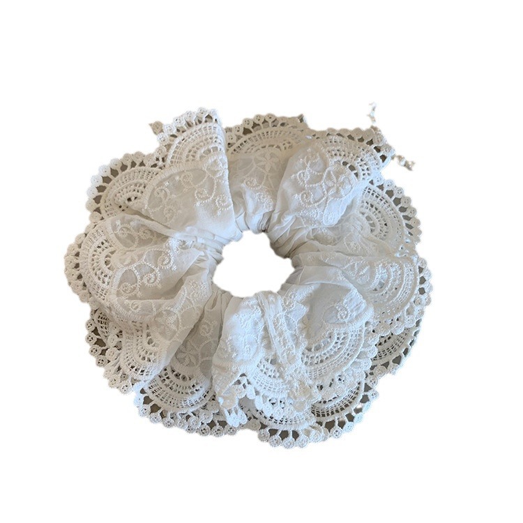 Anello per capelli in pizzo primaverile Anello per intestino da donna Legare i capelli 2024 Nuovo stile Corda per capelli di alta qualità Accessori per capelli Copricapo Stile coreano Fiore per capelli_voghion.com