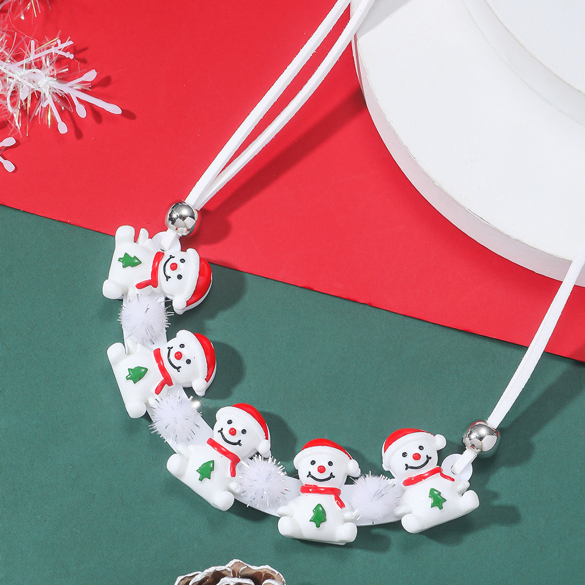 Cartoon Style Santa Claus Gingerbread Snowman Arylic Christmas Women's Necklace display picture 4