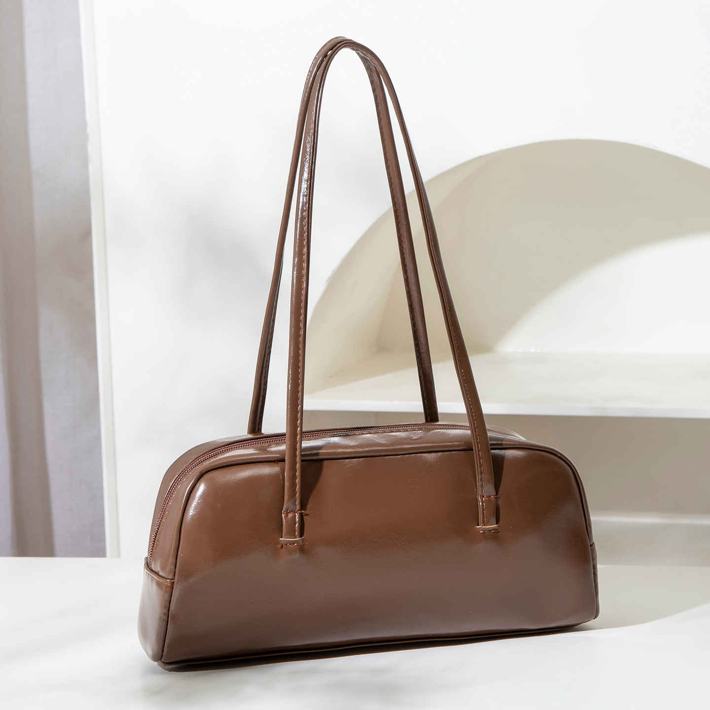 Borsa a spalla donna tinta unita borsa a mano casual elegante_voghion.com