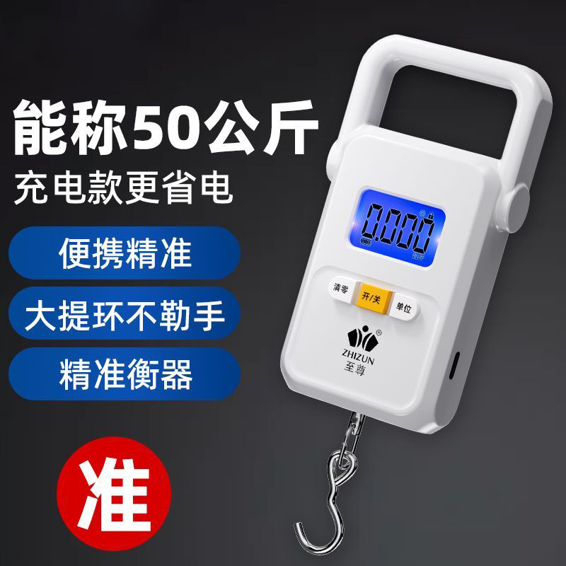 Handwaage Elektronische Waage Hochpräzision 50 kg Kleine tragbare Mini-Gepäckwaage Handwage Einkaufswaage Federwaage