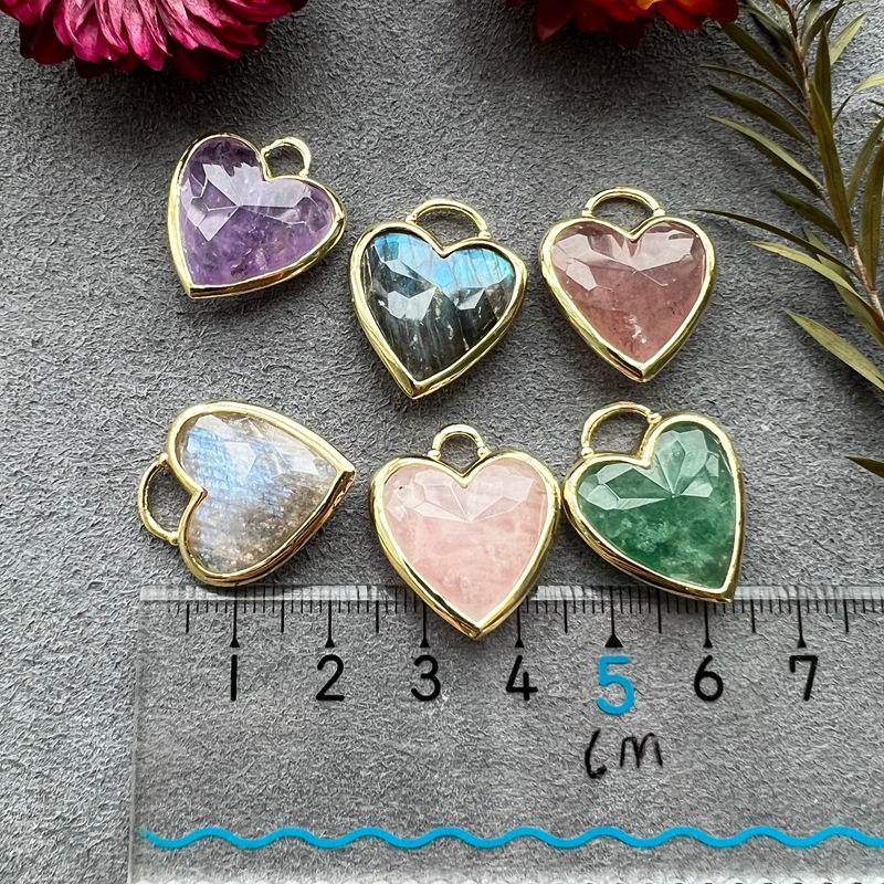 Novelty Heart Shape Natural Stone Wholesale Charms display picture 11