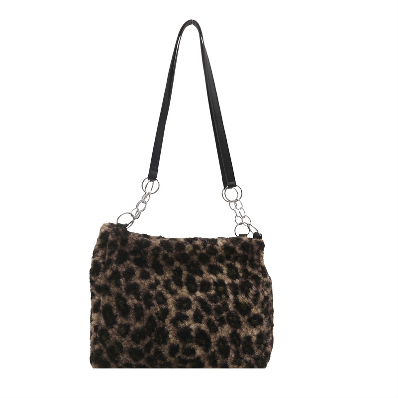 Bolso de alta capacidad retro 2024 otoño e invierno nuevo estilo estilo occidental bolso grande bolso de axila de hombro con estampado de leopardo de moda coreana
