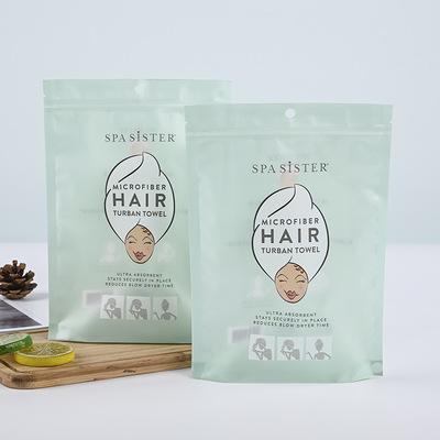 Absorbent towel Independent Packaging bag Shower cap Towel dry hair Plastic Packaging bag Scrub transparent Zipper bag Imprint logo