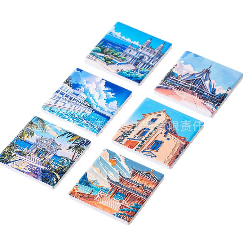  Ceramic refrigerator magnet mandala cross-border national cultural tourism scenic spots 3D relief design and production