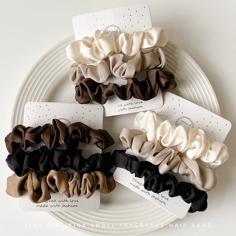 真丝发圈感小肠头绳女简约扎头发头饰2023新款橡皮筋肥肠发绳跨境