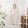 Nylon-beige long skirt