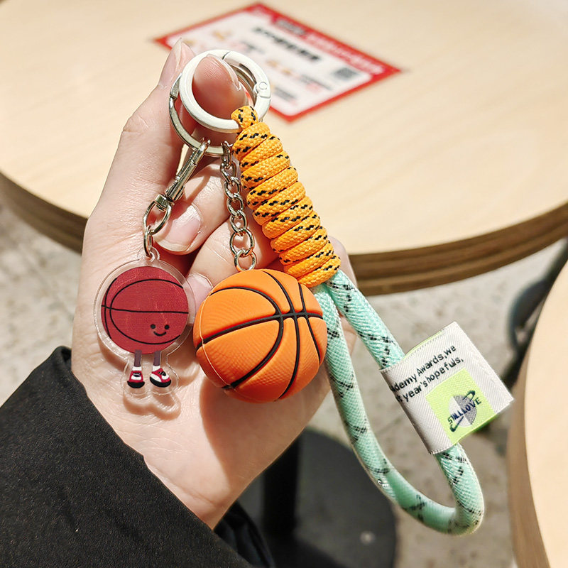 Bonito bádminton tenis voleibol fútbol baloncesto rugby llaveros bolsas escolares para hombres y mujeres colgantes de tenis de mesa regalos
