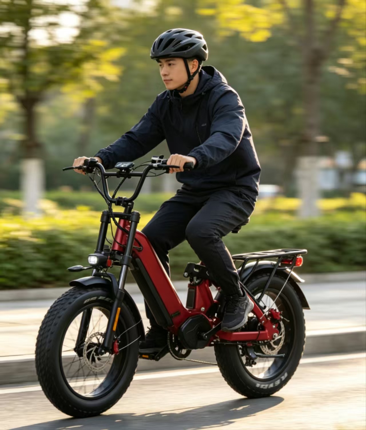 Exclusive cross-border supply of new models 20inch Fat tire 2-wheel electric motorcycle soft-tail mountain electric bicycle
