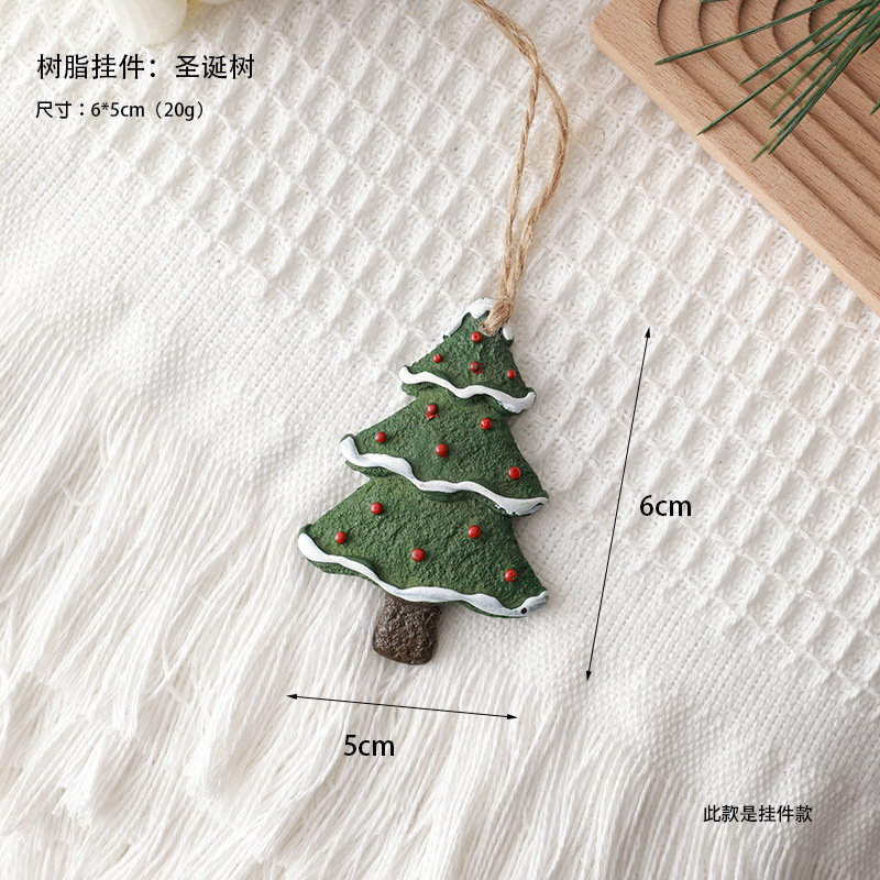 Nuevos árboles de Navidad transfronterizos de madera, copos de nieve, pegatinas de resina de pentacos, accesorios de decoración de Navidad, decoración de amor