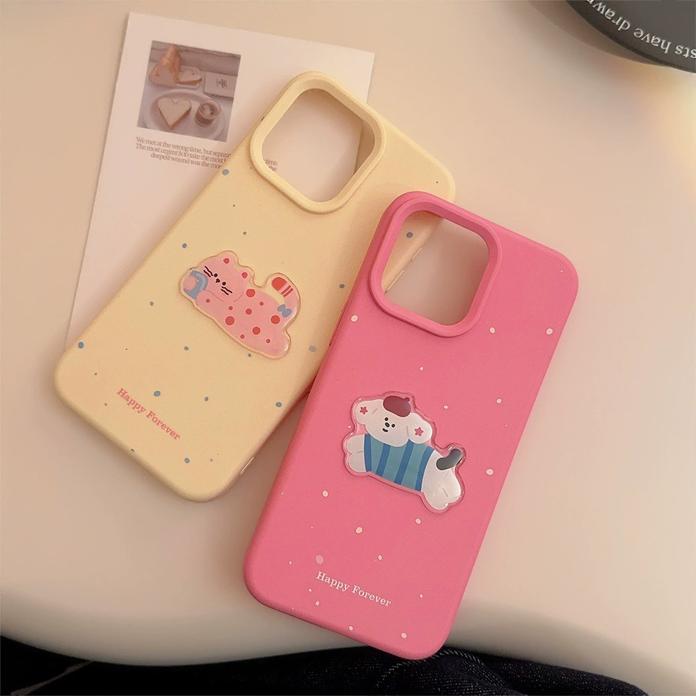Чехол для телефона Apple iPhone 17/16/15 совместимый, дизайн 3D силиконовая милый стикер