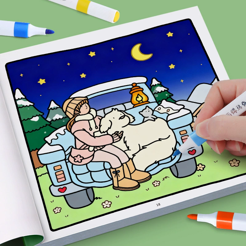 Cross-border girlmomengts children's graffiti coloring book cute and comfortable educational coloring character painting tracing book