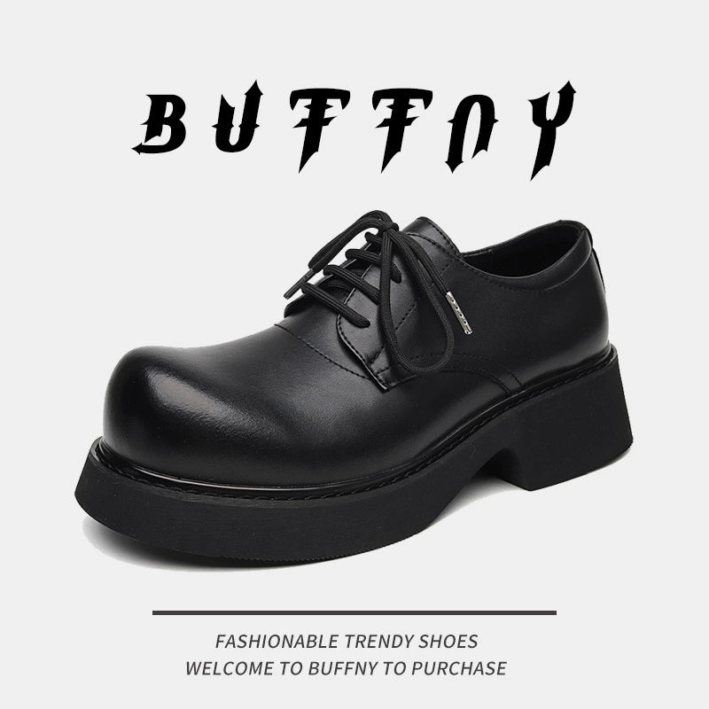 2024 новая платформа, увеличивающая рост, обувь Дерби, Мужская Высококачественная кожаная обувь в стиле ретро с большим носком, красивая кожаная обувь в британском стиле