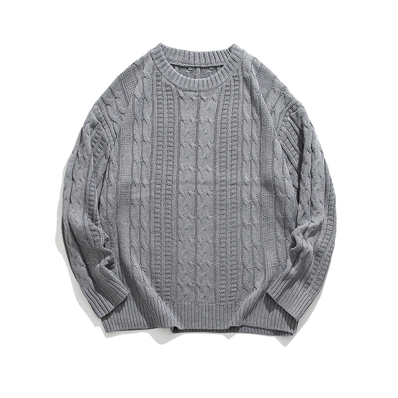Herrenbekleidung trendige Herrenpullover für Herbst und Winter Stil einfarbig vielseitige Pullover Basis Strickpullover Herren Winter Stil_voghion.com