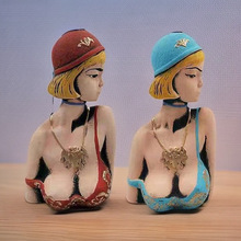 格鲁吉亚原瓶进口陶罐干红葡萄酒彩陶酒摆件1000ml人物精美造型