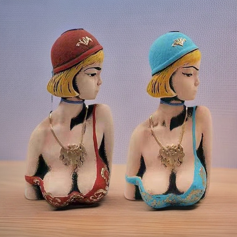 格鲁吉亚原瓶进口陶罐干红葡萄酒彩陶酒摆件1000ml人物精美造型