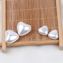 半孔仿贝壳立体爱心珍珠 异形桃心珍珠 耳环饰品配件仿珍珠批发