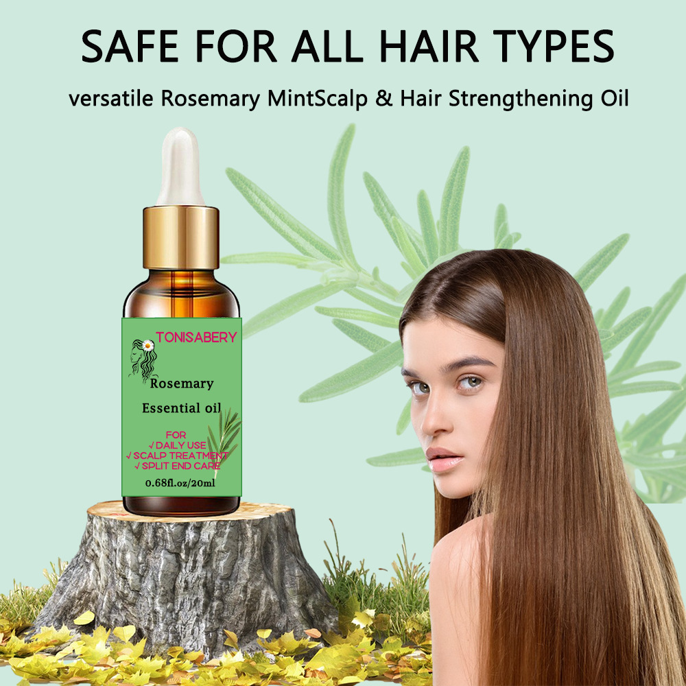 Testa di menta al rosmarino 20 ml Olio essenziale per la cura dei capelli riparatrice della pelle secca e danneggiata_voghion.com