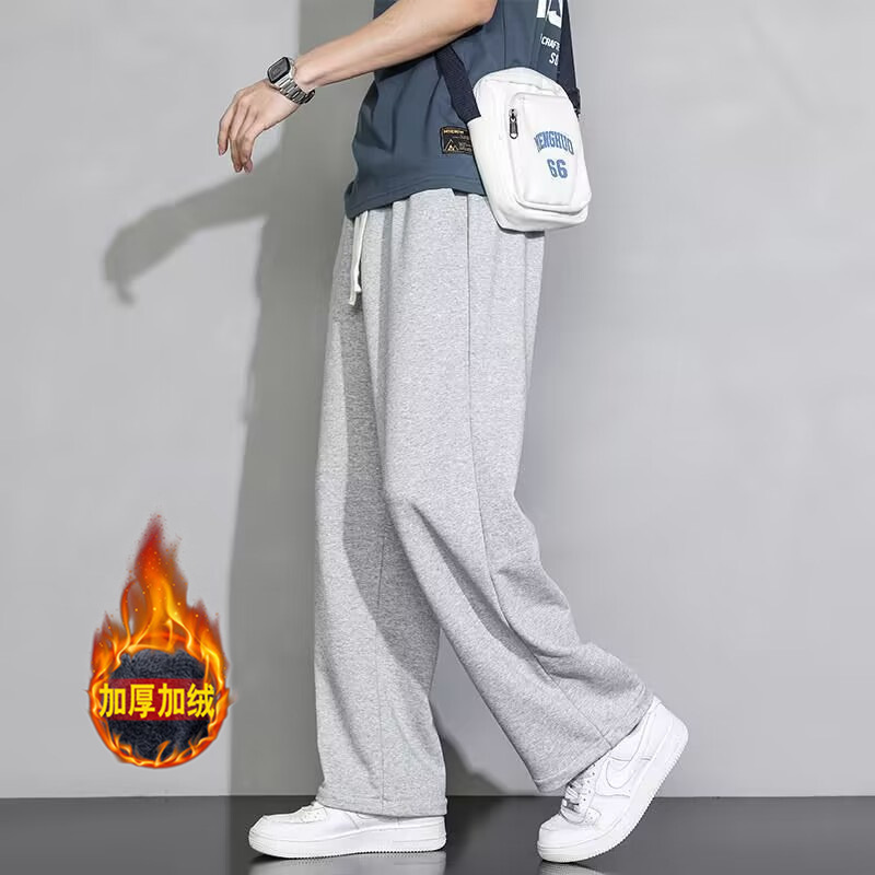 Autumn and Winter Casual Pants Men's Thickened fleece-lined Casual Pants Youth Japanese Style Retro All-match Straight Warm Pants Autumn and Winter Casual Pants Men's Thickened fleece-lined Casual Pants Youth Japanese Style Retro All-match Straight Warm Pants