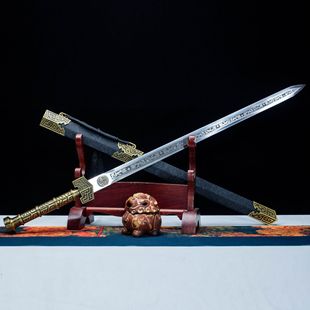 龙泉市刀剑影视一体春秋汉剑防身宝剑手工锻打双手剑冷兵器未开刃-阿里巴巴