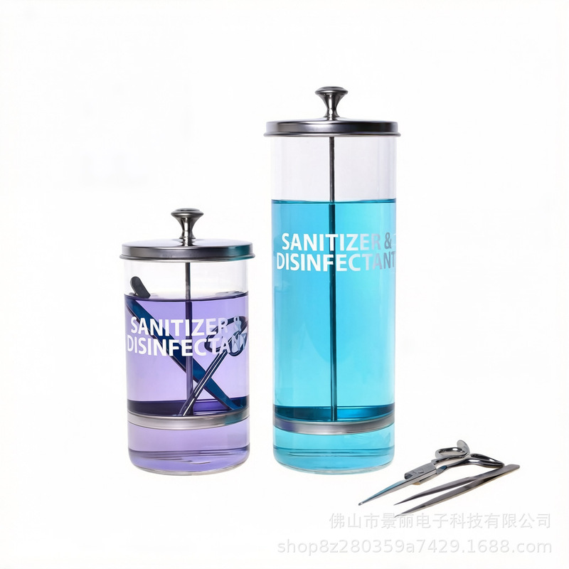 Beauty tool disinfection cup, hair salon disinfection bottle, nail art supplies tool disinfection cup, glass disinfectant water bottle