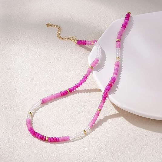15g Weight Lobster Trigger Clasp Closure Clasp Closure Type Necklace Classification Beaded Chain Chain Type 1 Piece Quantity Daily, Street Occasion natural stone Material Geometric Pattern Women's Gender Simple Style Style Simple Style Geometric Natural Stone Beaded Chain Necklace 13