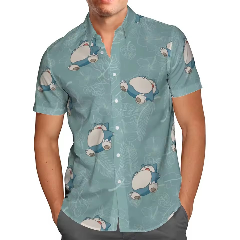 2024 venta caliente 3D impresión digital para hombres verano casual todo-fósforo vacaciones suelta camisa de un solo pecho de manga corta en stock