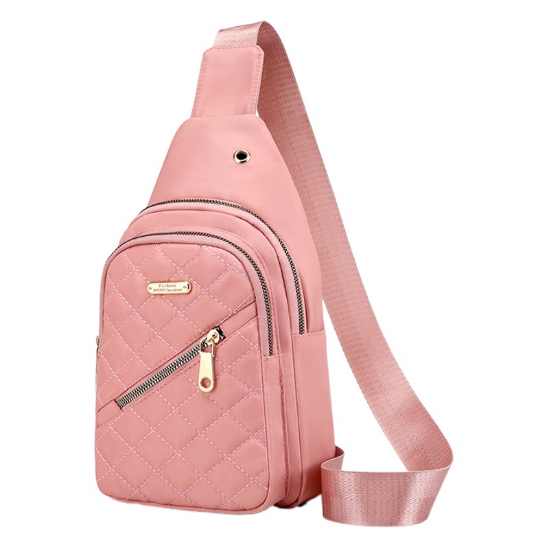 Estilo coreano simple bolsa de pecho de las mujeres nuevo multi-capa de hilo de bordado de gran capacidad bolsa de hombro chica ocio al aire libre bolsa de mensajero
