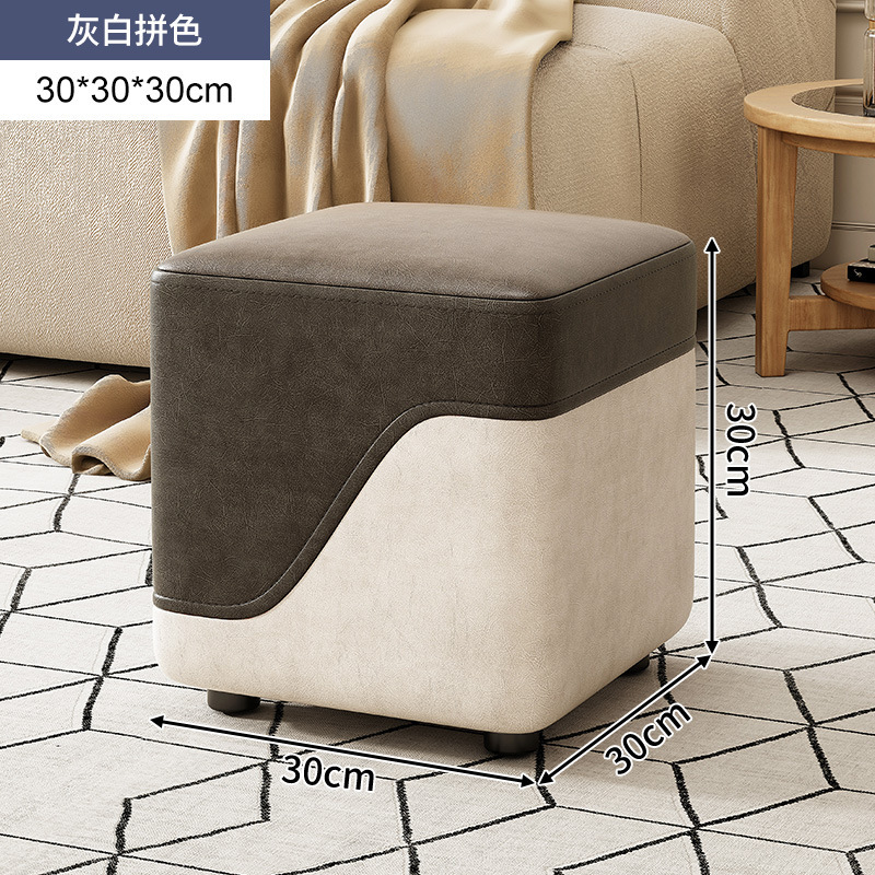 Taburete pequeño hogar sala de estar madera maciza banco pequeño taburete puerta Cambio de zapatos taburete moderno simple sofá taburete bajo de lujo ligero