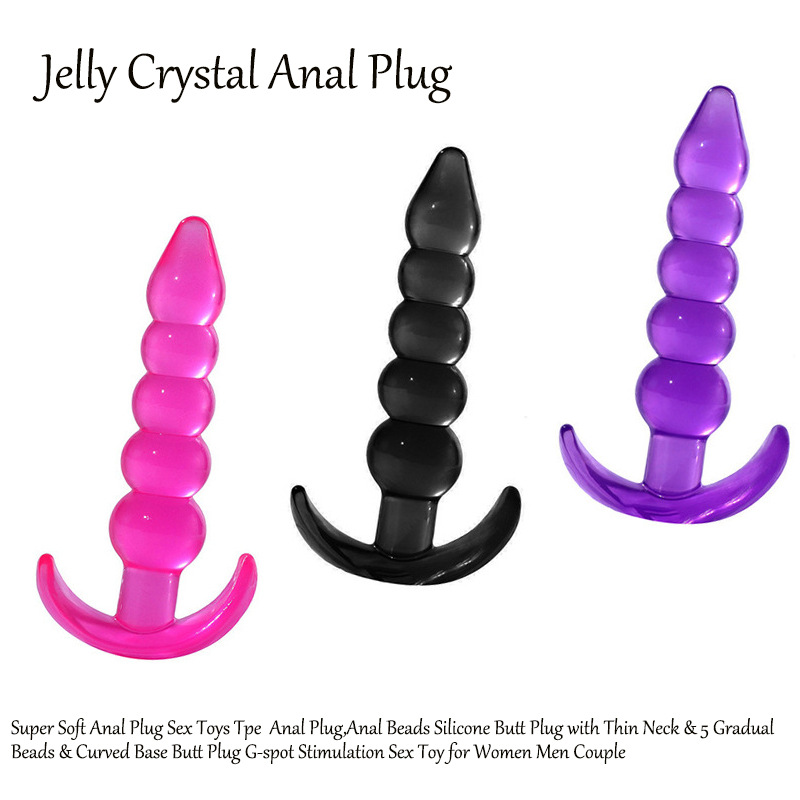 TPE Five-Bead Anal Beads Plug, Purple Jelly Strip for Anal Training — detail image 6