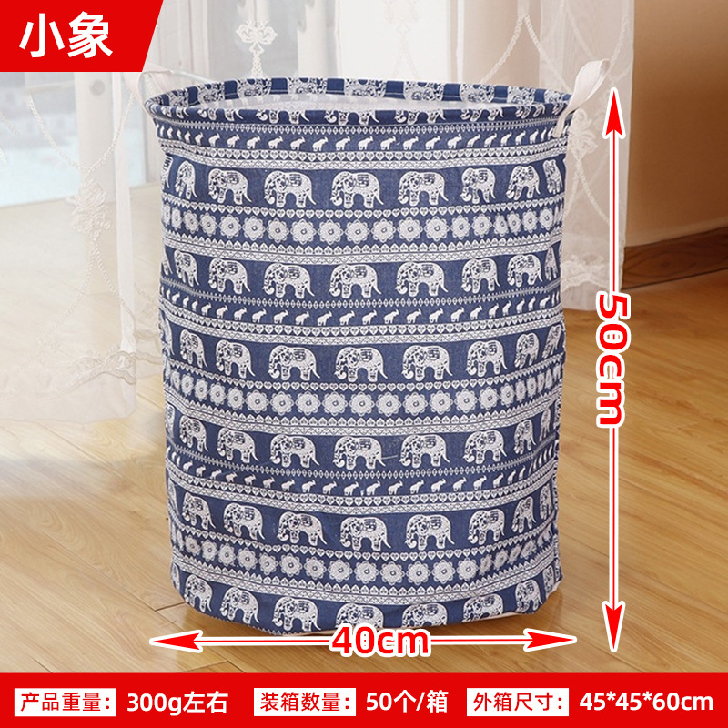 Posta gratuita casera gran cartón plegable tela algodón y lino juguetes caseros almacenamiento barril