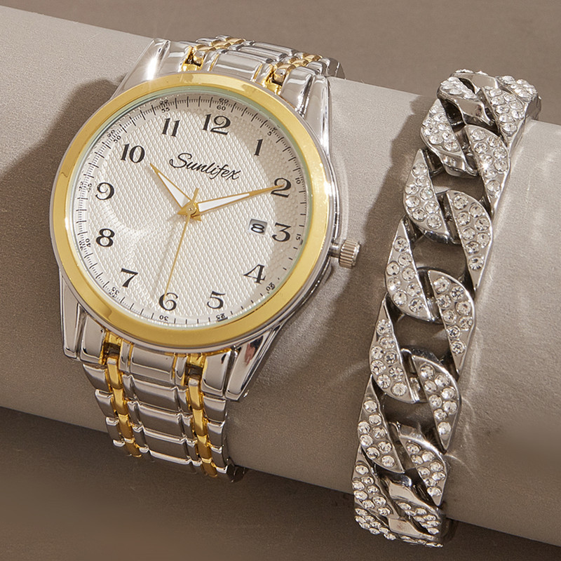 Reloj popular del comercio exterior para el reloj impermeable del cuarzo de los hombres mayores gran número reloj luminoso del cuarzo del calendario para los ancianos