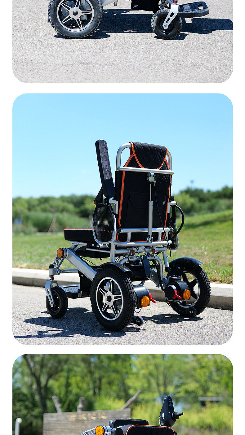 Yingkang Aluminum Alloy Electric Wheelchair, Foldable, Lightweight, Intelligent, Fully Automatic, Portable Mobility Scooter for the Elderly and Disabled, Four-Wheel