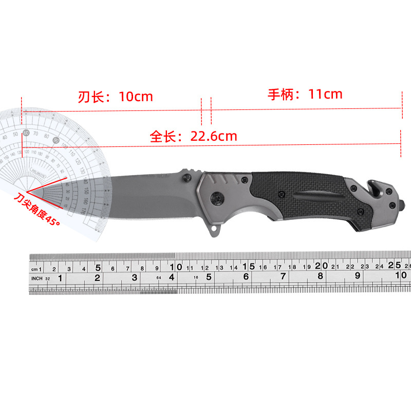 户外多功能折叠刀求生破窗割绳不锈钢小刀家用折刀多功能工具批发