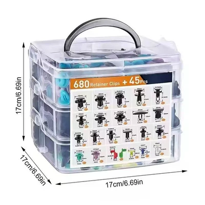 Explosive 725pcs three-layer boxed buckle hot-selling car fixed plastic fasteners 23 kinds of universal expansion screws (Digər kuzov və aksesuarlar) - 680pcs-bare-box