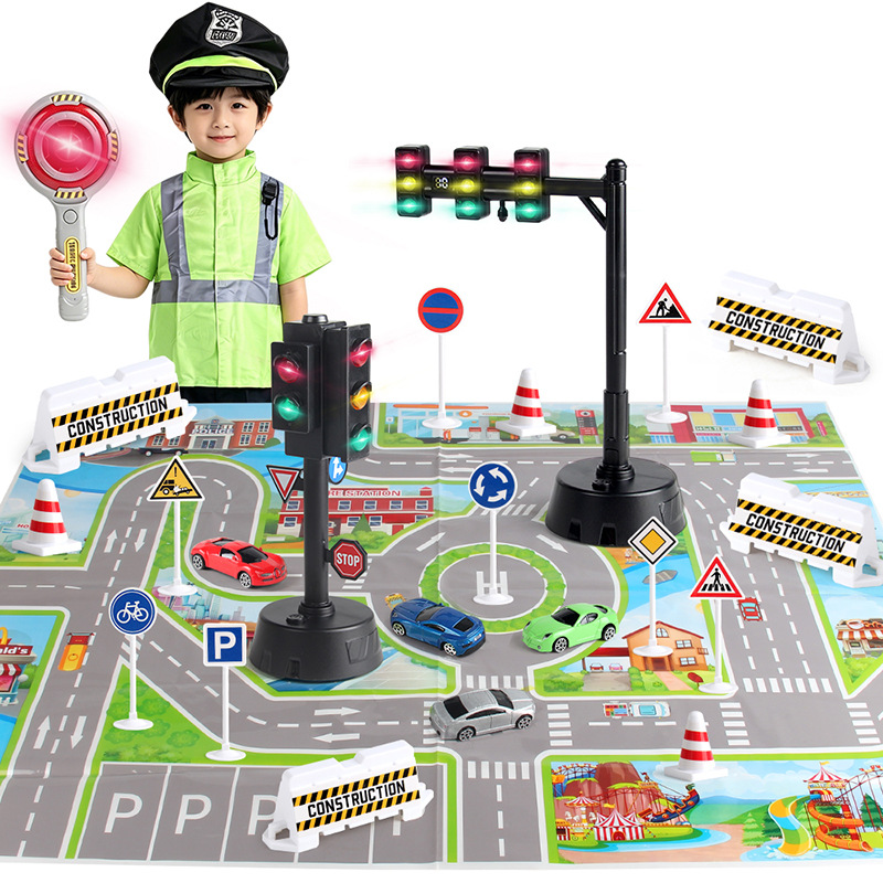 Transfronterizos niños simulación de tráfico ayuda de enseñanza semáforos semáforos de tráfico señales de tráfico ropa juego juguetes de educación temprana