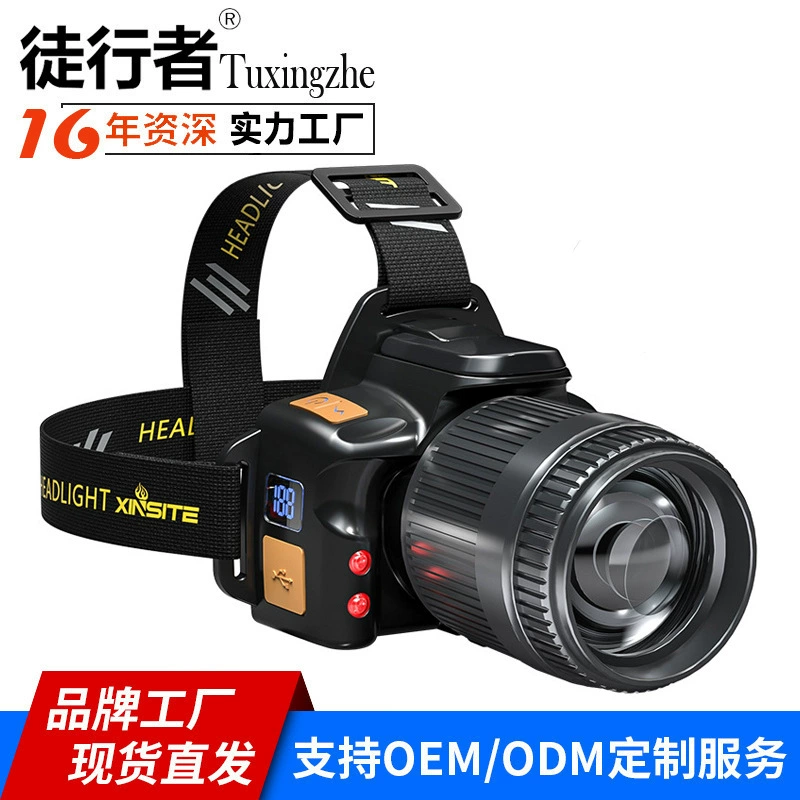 Новая трансграничная белая лазерная фара с креплением на голову, уличная многофункциональная цифровая фара с интеллектуальной индукционной фокусировкой