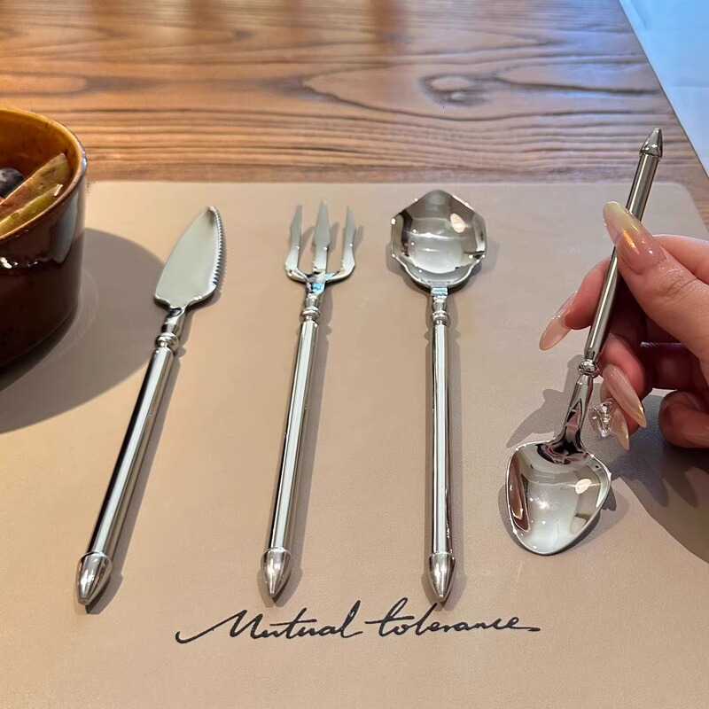 Poseidon Sea King Trident Viking Series 304 Stainless Steel Knife, Fork and Spoon Western Tableware for Hotel and Restaurant