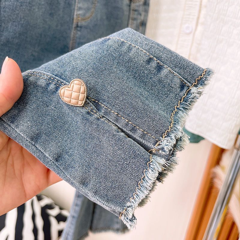 26 mareas nuevas niñas extranjeras coreanas jeans de bocina de primavera y otoño pantalones de bebé casuales para niños pantalones largos