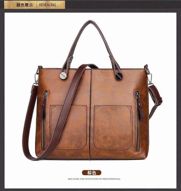 New retro European and American trend women's handbags, single-shoulder bags, crossbody bags, oil-leather cross-border one-piece shipping worldwide undefined