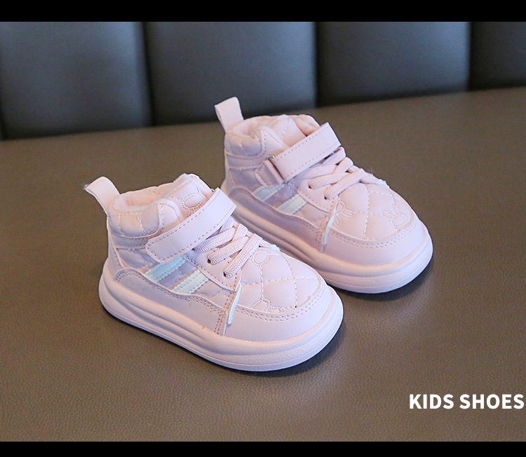 Winter children's sports with plush thick board warm bread men's and women's shoes, waterproof shoes_voghion.com